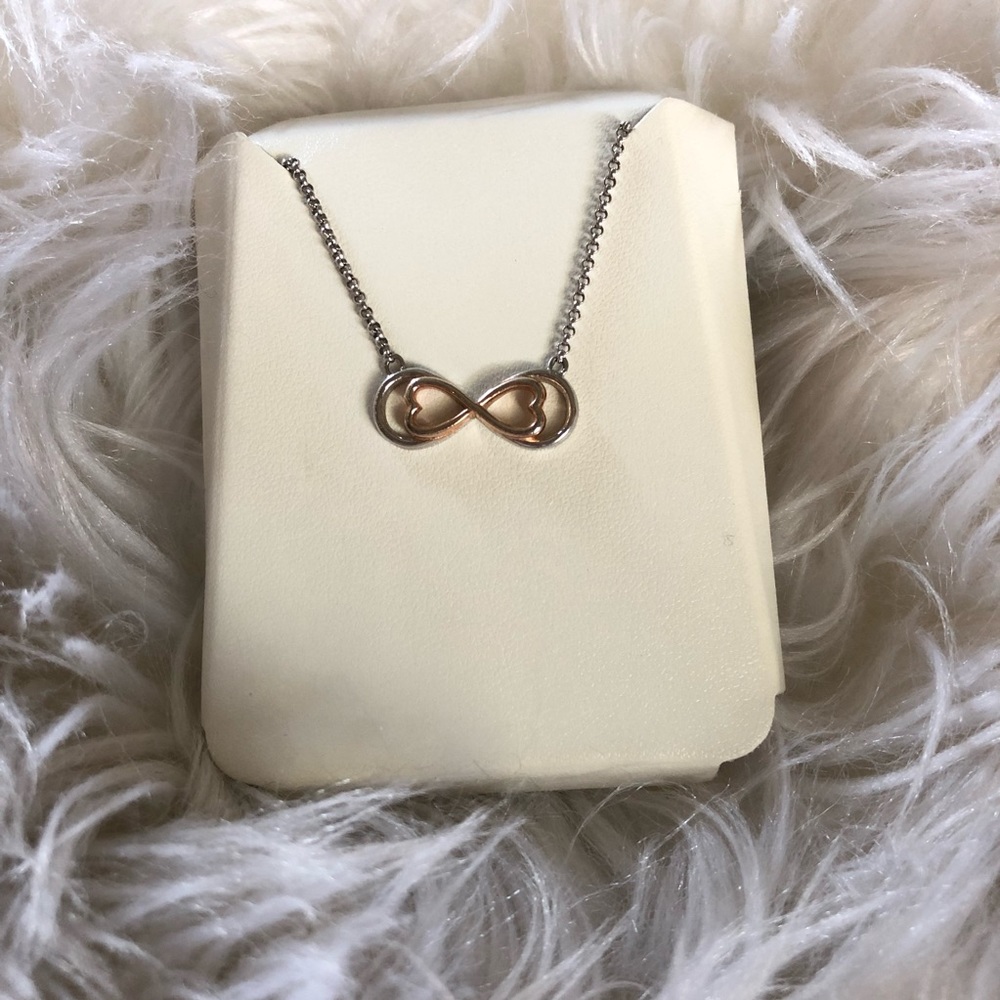Two-toned Sterling Silver Infinity Heart Pendant